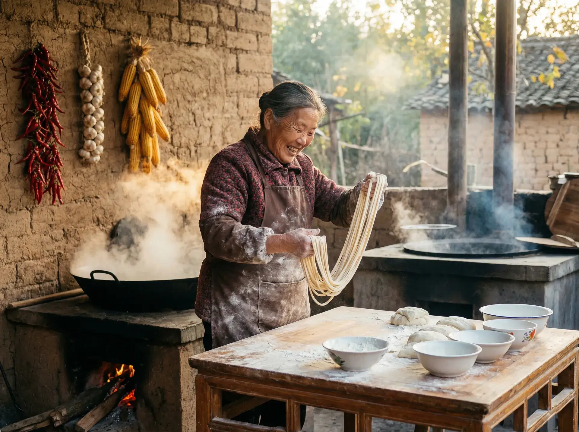 农家大嫂手擀面 - 江若琳电影 乡村美食